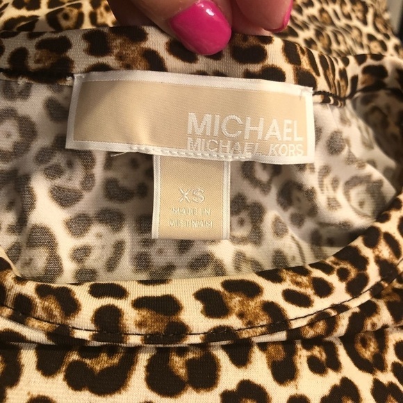 Michael Michael Kors Leopard Print Cold Shoulder Dress Sz XS - Picture 6 of 6